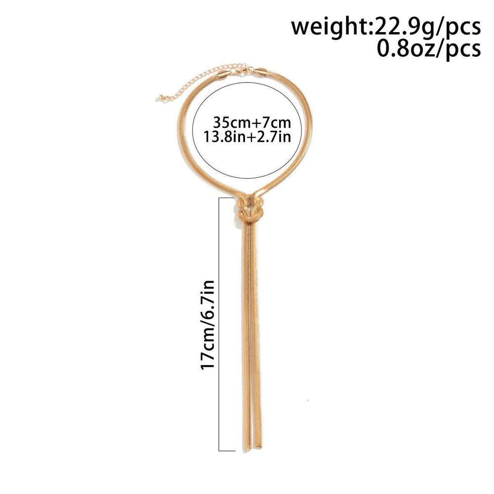 Ingemark Unique Adjustable Twisted Chunky Snake Long Chain Necklace for Women Sexy Vintage Knotted Link Grunge Chest Jewelry New H260312