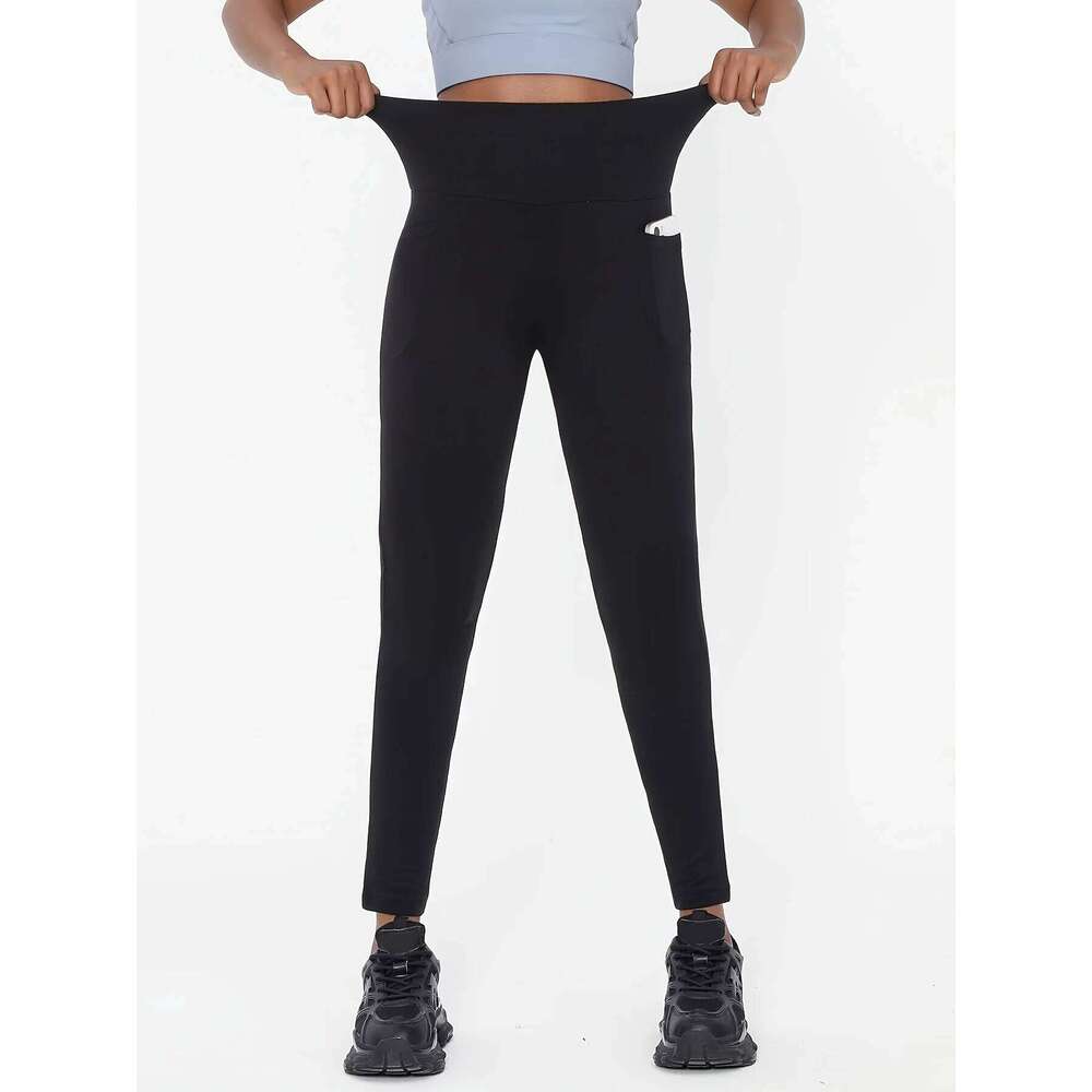 1PC Womens Plus Size High-Waisted Black Yoga Leggings, Flexible Stretchy Comfort, Ideal for Pilates Gym Running Hiking Fitness