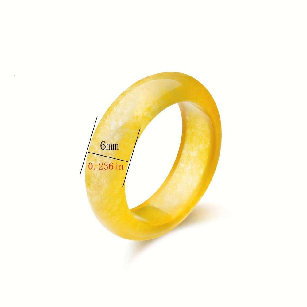 1 Piece Natural Pink Yellow Green Jade Ring Unisex Band for Women Men Couple Wedding Jewelry Size 5-12 H260312
