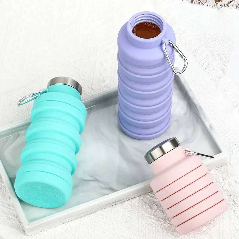 New Portable Silicone Water Retractable Folding Coffee Bottle Cups E Outdoor Travel Tools Collapsible Sport Bottles Z260313