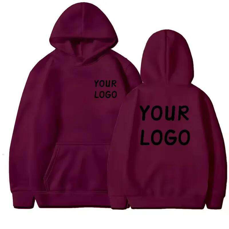 DIY Your Brand LOGO Men Women Casual Hoodie Top Solid Color Pullover Street Personality Sweatshirt Custom Gifts Z260314
