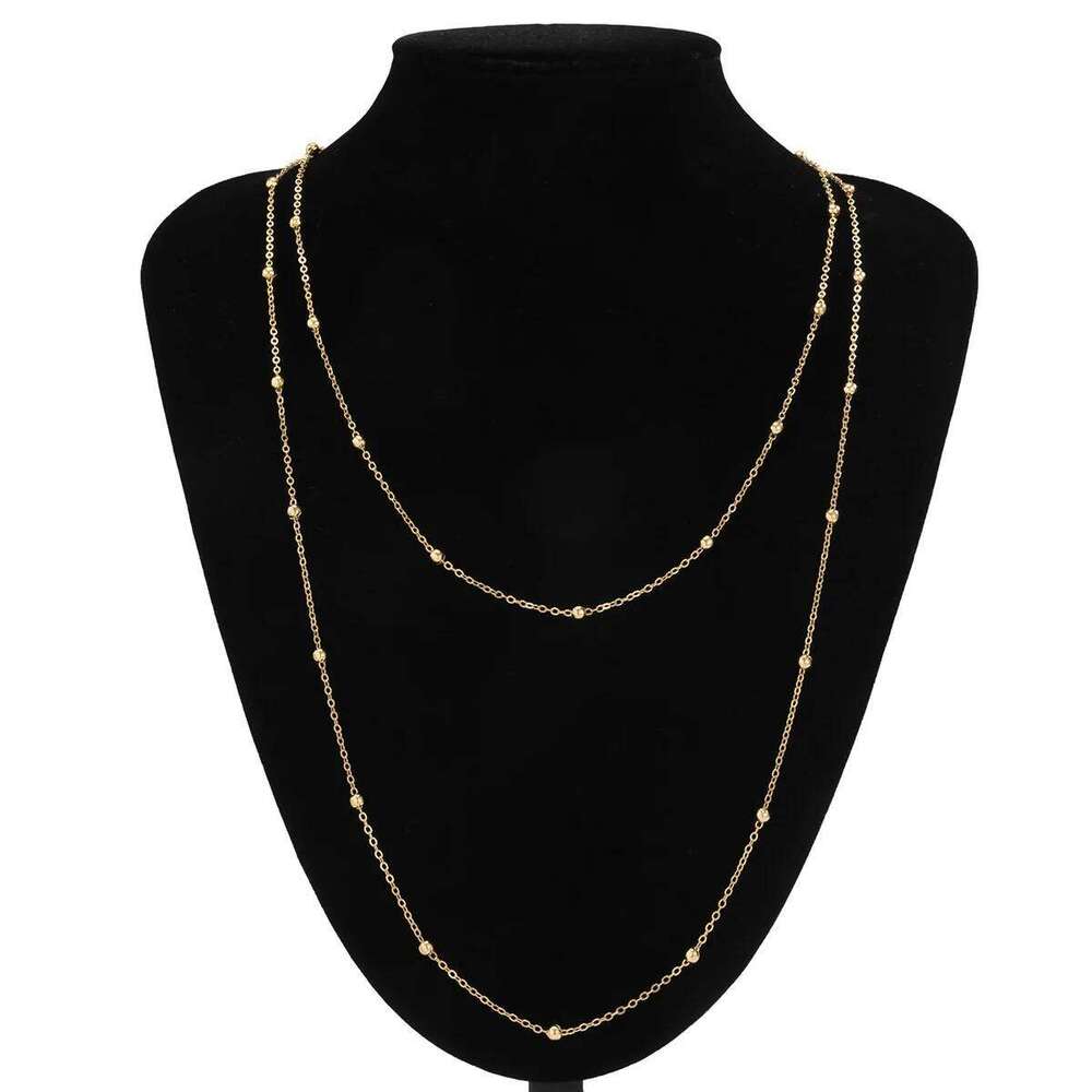 Stainless steel exaggerated beaded long jewelry for women 2024 hip hop clavicle chain charm necklace H260312