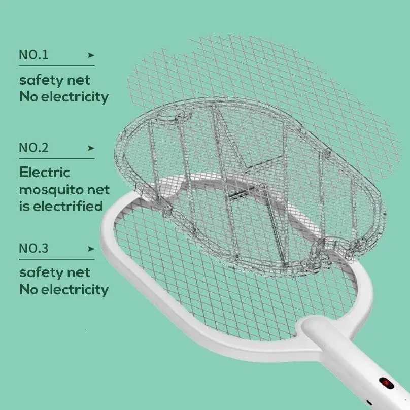 3 In 1 Electric Mosquito Swatter Mosquito Killer Lamp Killer Insect Killer 3000V Type-C Rechargeable Mosquito Killer Fly Killer H260313