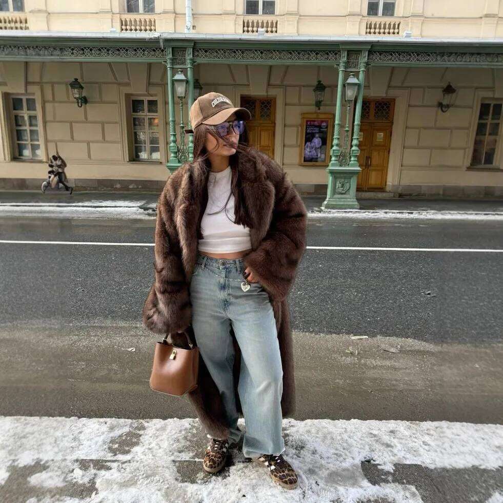 Faux Fur Jackets Women Solid Elegant Long Coat Cardigan Warm Thick Outerwear Jacket Furry Streetwear Coats Autumn Winter Z260313