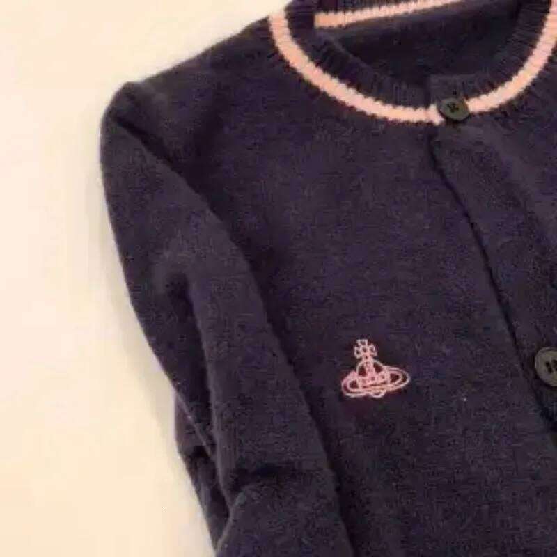 Three-dimensional Embroidery Contrasting Color Knitted Cardigan Women's Mid-length Sweater Jacket Top Z260314