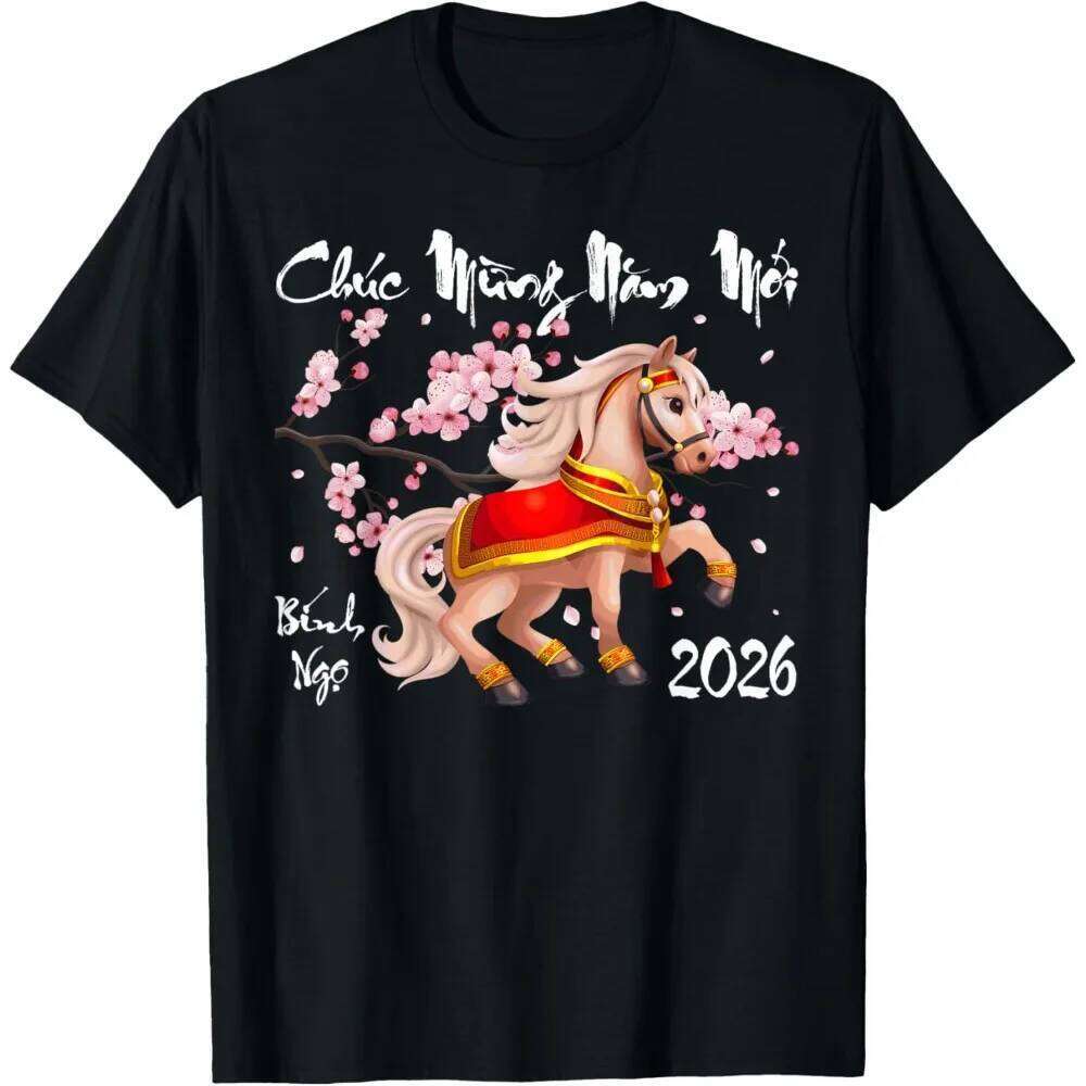 2026 Vietnamese Lunar New Year T-Shirt Holiday Casual Women Summer Basic Fashion Streetwear Female Tops Tee Z260314