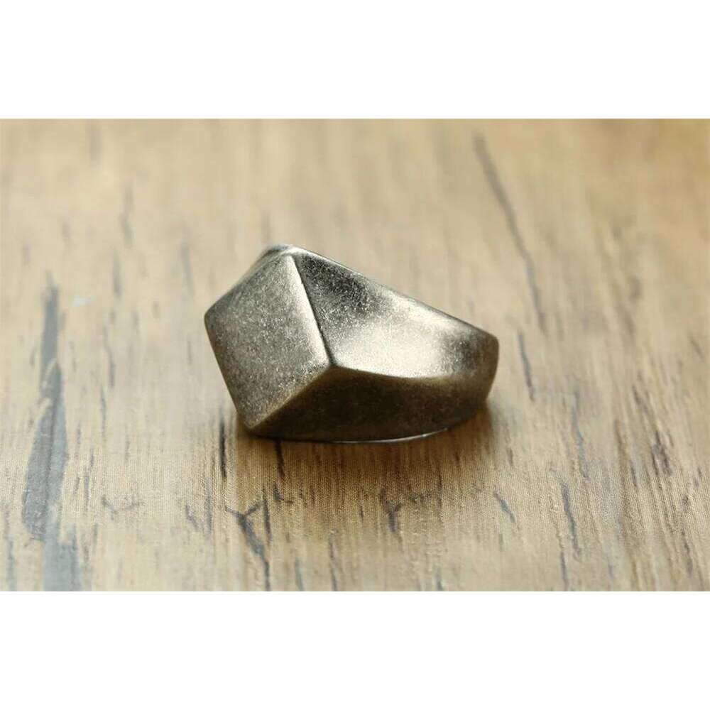 Signet Ring for Men Stainless Steel Quadrangle Flat Top Square Mens H260312