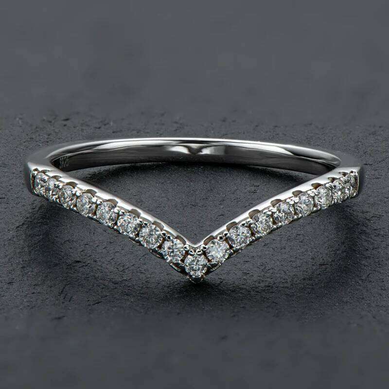 Lnngy Certified 1.5mm Moissanite V-Shaped Ring Anillo Plata 925 Sterling Silver Stackable Rings for Women 2026 Trend Jewelry H260312
