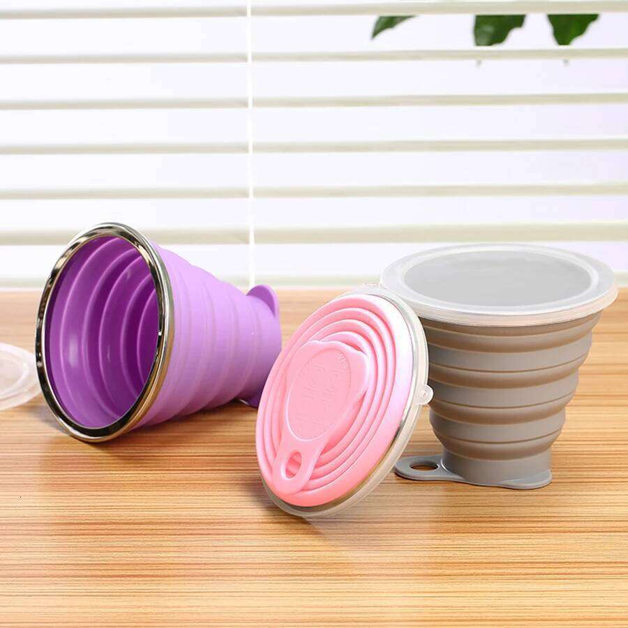 270ML Silicone Collapsible Camping Foldable Water Bottle Outdoor Travel Cups for Children Reusable Folding Mug Z260314