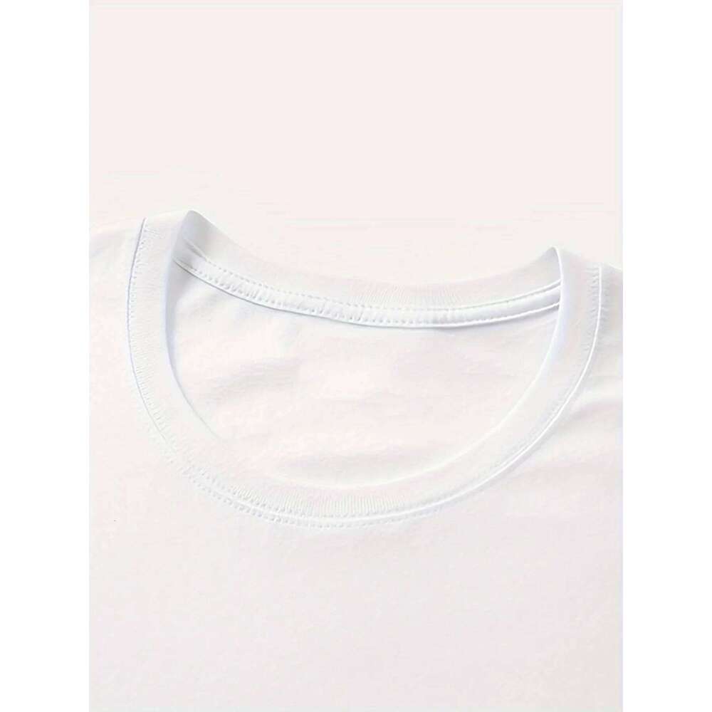 Charming Cat Print Casual Crew Neck Short Sleeve Top Urban Style Printed T-Shirt Fashionable for Women Trendy Z260314