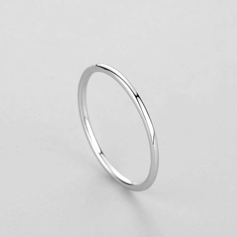 Ailmay Solid 925 Sterling Silver Minimalism Simple Smooth Stackable Finger Ring For Women Girls Party Accessories Jewelry Gifts H260312