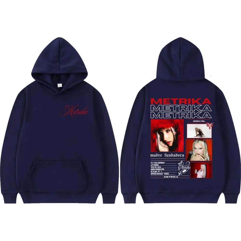 Rapper Metrika Graphic Hoodies Fashion Y2k Aesthetic Long Sleeve Sweatshirts Men Women High Quality Fleece Oversized Pullovers Z260314