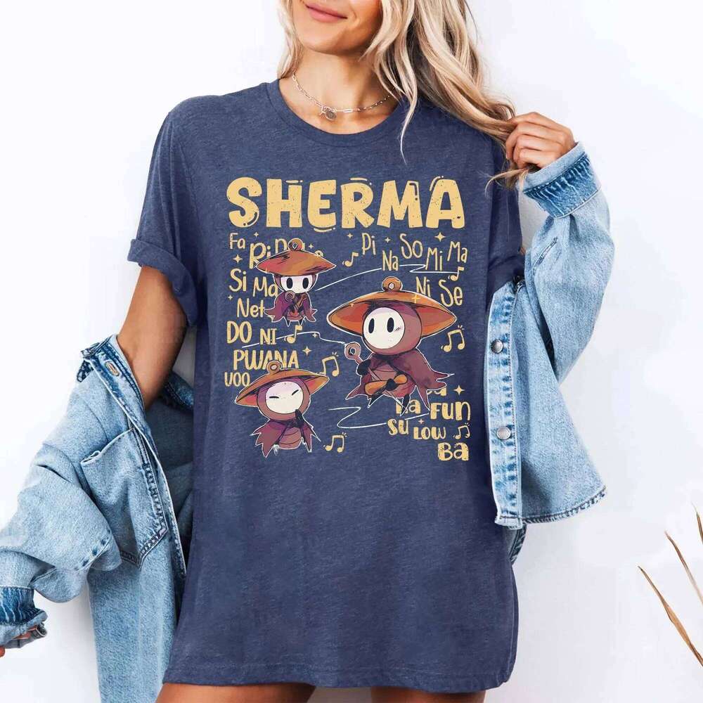 Sherma Song Hollow Knight Silksong Tee Team Cherry Game Short Sleeve Shirt Unisex Men Women All-Season Clothing Z260314