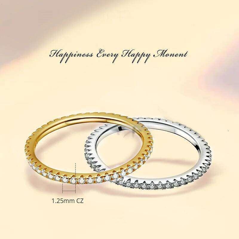 WOSTU Wedding & Engagement Rings for Women 925 Sterling Silver CZ Simulated Diamond Ring Platinum Bands 18K Gold Plated H260312