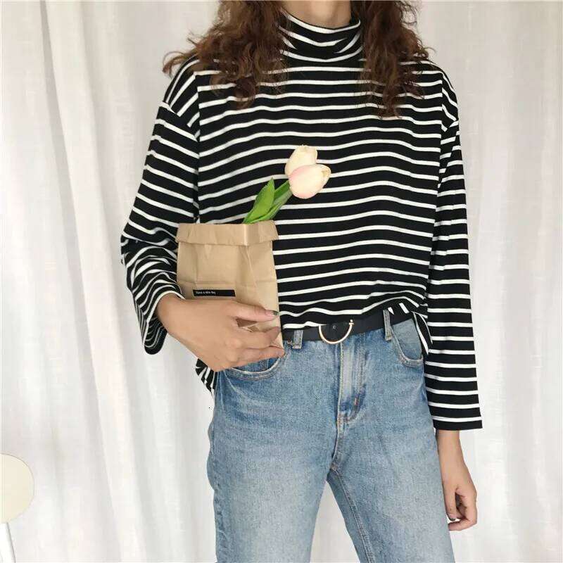 Autumn Long Sleeve Turtleneck Tops Slim Knitted Bottoming T Shirt Korean Fashion Sweater Harajuku Pullover Women Clothing Jumper Z260313