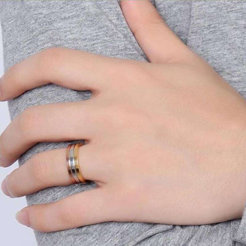 Simple Three-Color Colorful Ring Fashion stainless steel jewelry rings H260312