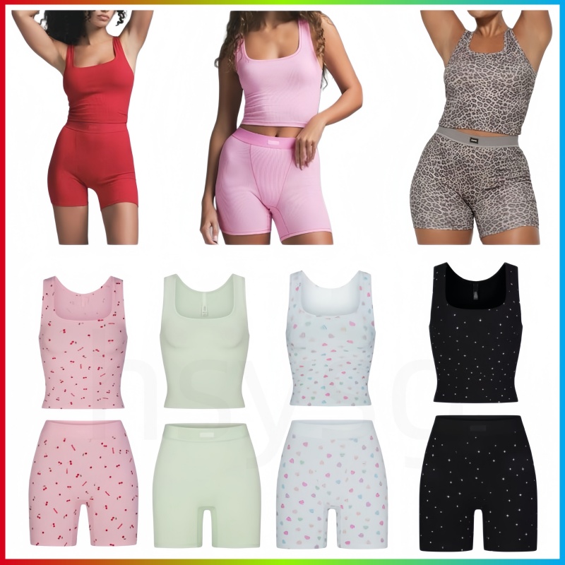 Kardashian Same Style U Nec European Style Slim Fitting Comfortable Solid Color Underwear Base Layer T Shirt Base Shirt Women Top Skims