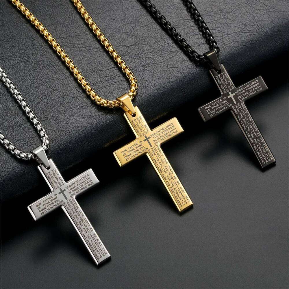 Cross Chain Pendant Necklace Fashion Men Women Metal Geometry Punk Gothic Party Jewelry Vintage Gifts H260312