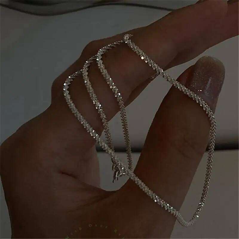 Silver Sparkling Starry For Women Jewelry 2025 Trending New Korean Fashion Women's Gold Color Chain Necklace Gift H260312