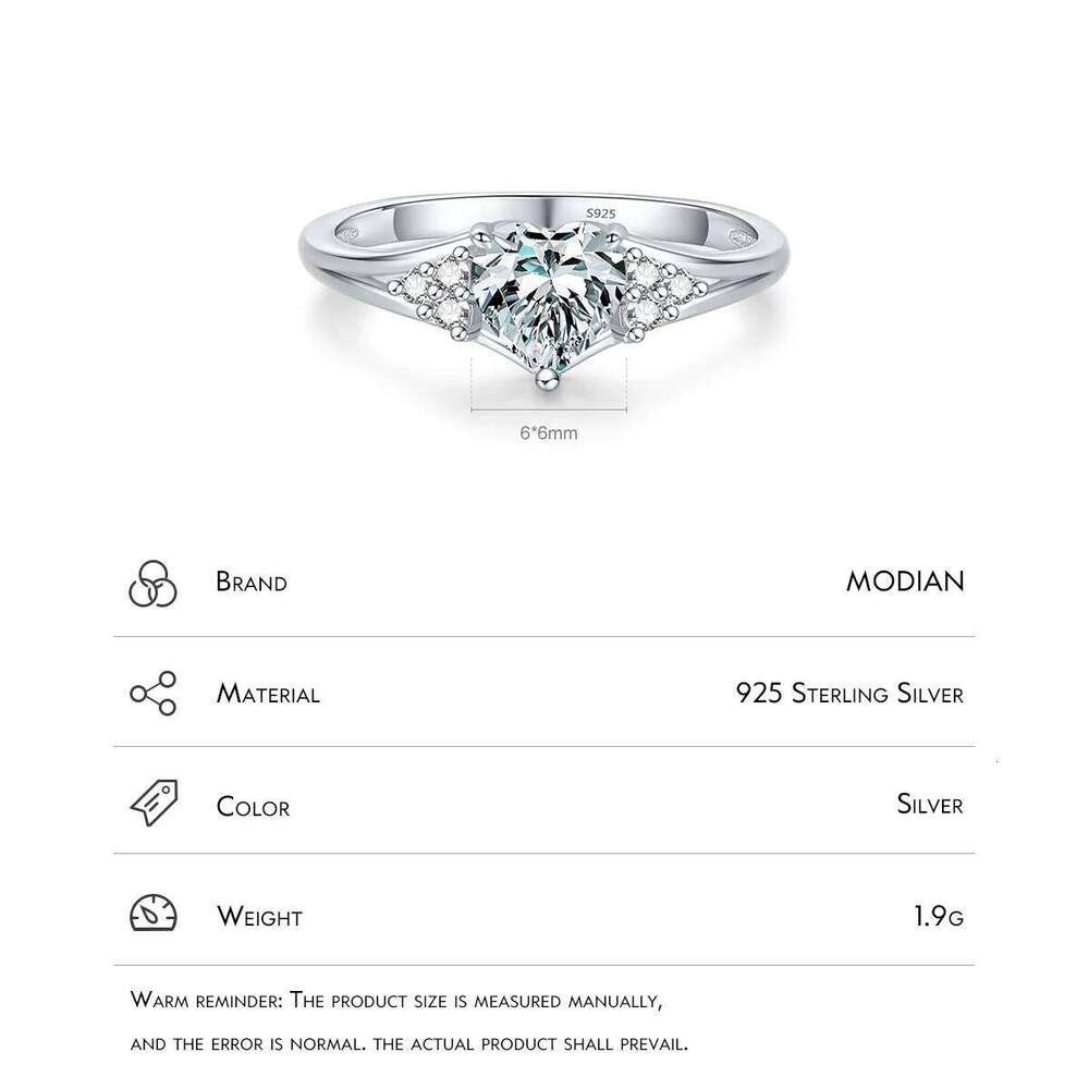 MODIAN 925 Sterling Silver Romantic Heart Finger Ring Pave Setting CZ Band For Women Wedding Engagement Anniversary Gift H260312