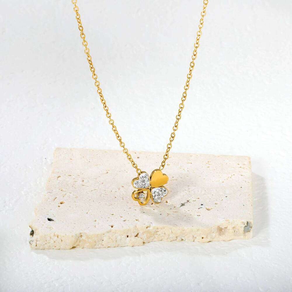 ASONSTEEL Trendy Lucky Cr Zirconia Pendant Stainless Steel Fashion Butterfly Chok Necklace Women Gifts H260312