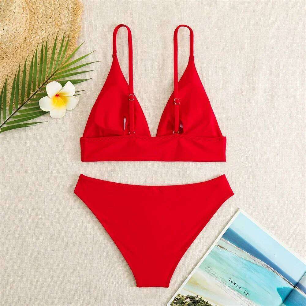 Sexy Sling Bikini Red Y2K Push Up Swimsuit Micro Triangle Vacation Swimwear Women Brazilian Beach Bathing Suits Bikinis De Mujer Y260303