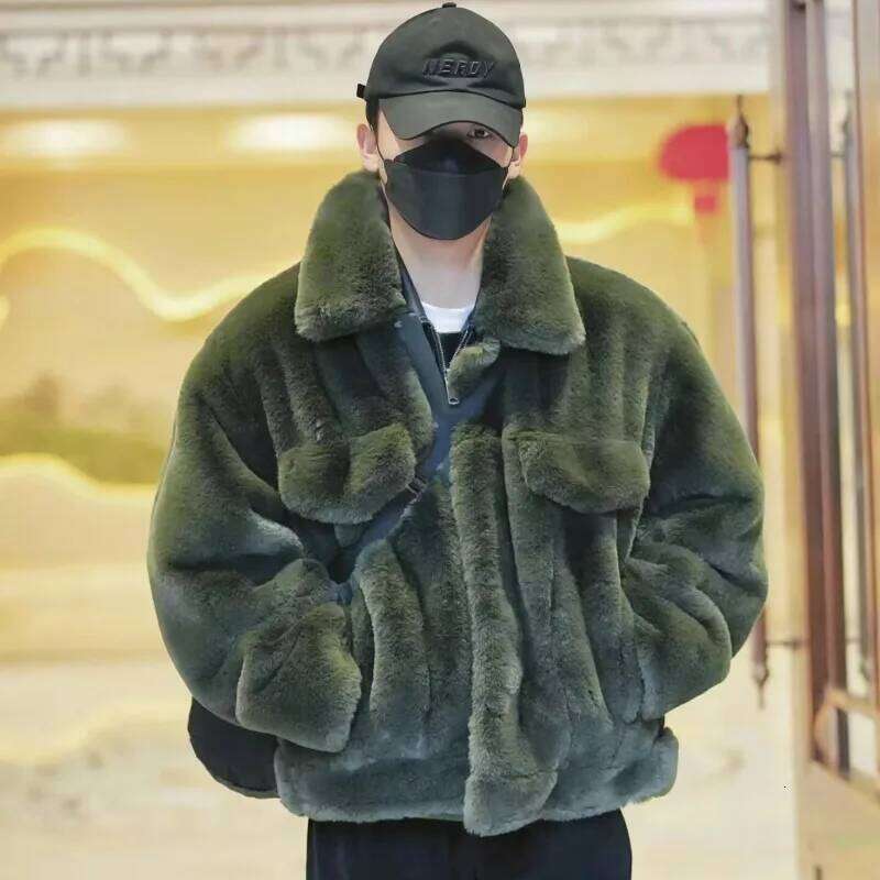 Men's Autumn/Winter Top Coat Faux Fur Warm Thickened Retro Simple Comfortable Casual Design Fashion Advanced Soft Versatile New Z260313