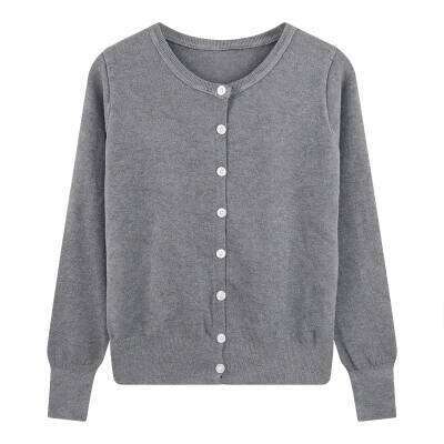 Women's Long-sleeved Cardigan Round Neckl Button Up Knitted Jacket Female Teen-girl Spring Fall French Chic Everyday Outfit Z260314