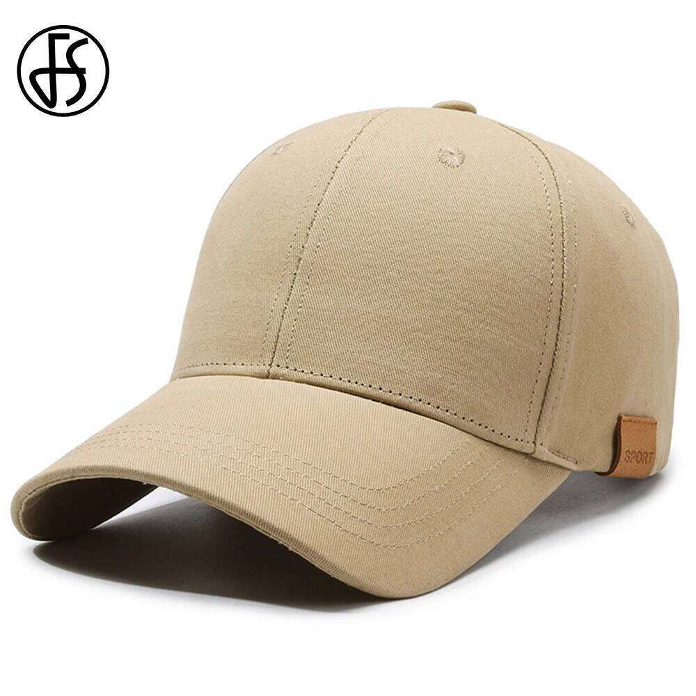 FS Oversized Baseball Cap For Men Cotton Plain Unisex Dad Hat Women Khaki Breathable Outdoor Sports Golf Caps Bone Masculino Z260314