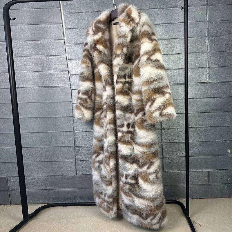 High Quality Camouflage pattern Imitating Fox Thickened 2025 New Temperament Winter Women Fur Coat H778 Z260313