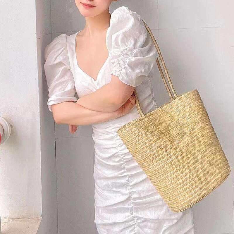 2026 Summer New Model, Direct Shipping From Manufacturer, Straw Women's Shoulder Large Capacity Woven Bag, Beach Bag