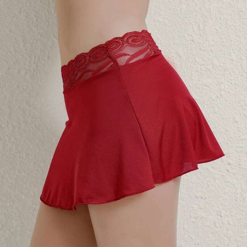 Women's Solid Color Mini Summer Sexy Ultra Short Skirt Party Lace Skirts Z260314