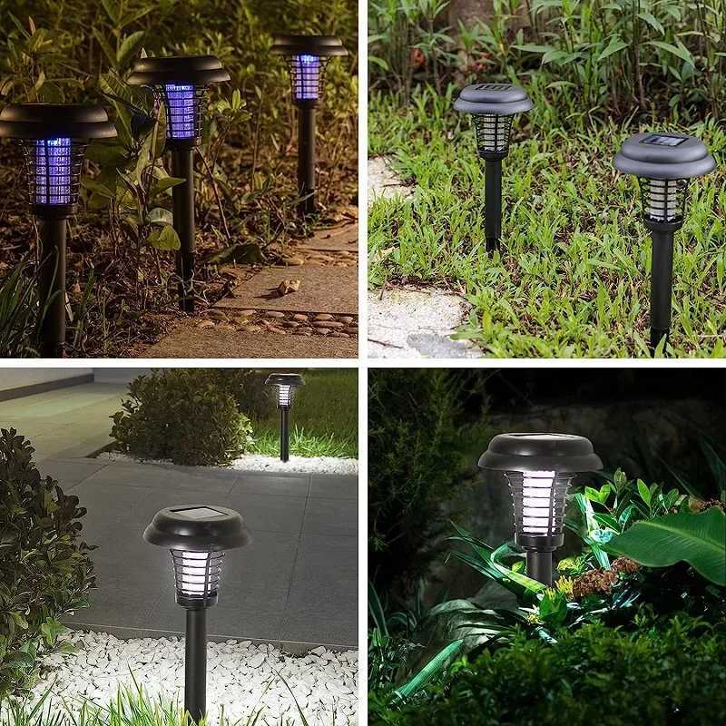 2/4pcs Solar Bug Zapper WaterproofOutdoor Mosquito Zapper Lighting Mosquito Repellent Lamp for Indoor Outdoor Use Garden Patio H260313