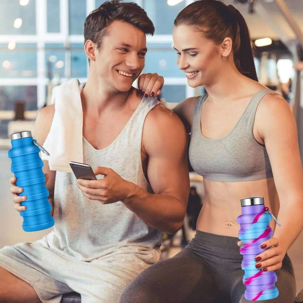 Collapsible Bottles Portable Leak-proof Travel Water Bottle With Carabiner For Gym Traveling Camping Hiking Z260314