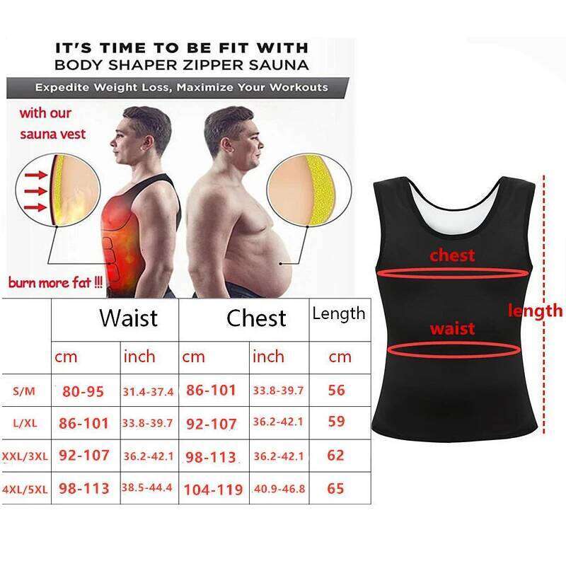 1pcs Men's Shapewear Coated Silver Vest Exercise slimming corset Compression Sweat Reducing Fat Sauna Tops Men Waist 26Y0313