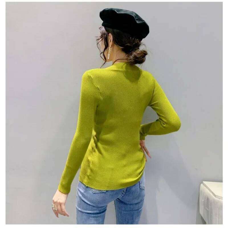 Pullover Solid Color Sweater Women's Autumn and Winter Versatile Bottoming Shirt Top Z260313