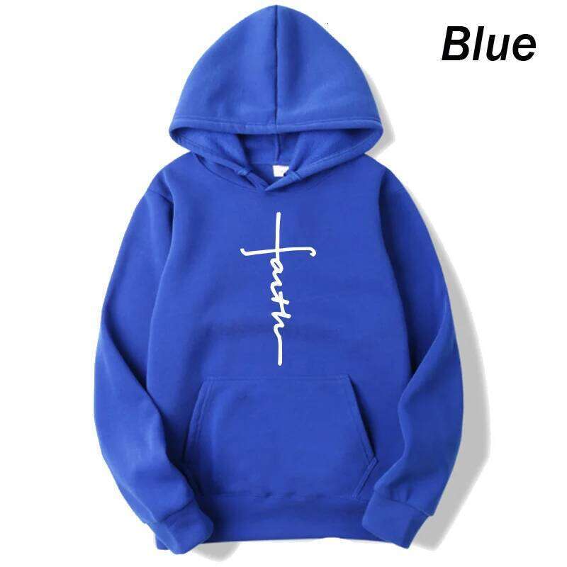 2025 Unisex Cool Faith Print Men Women Fleece Fashion Sports Crew Neck Hoodie Sweatshirt Z260314