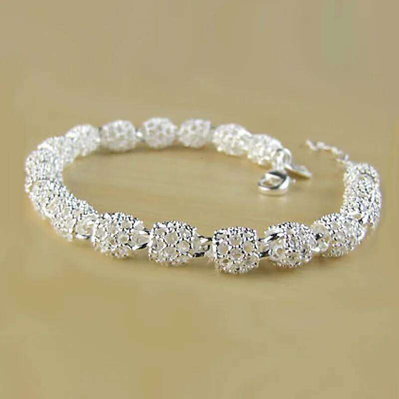 925 Sterling Silver Bracelet Zirconia Geometric Chain Linked For Women Charm Bangle Fashion Lucky Jewelry Gift Christmas Z260313