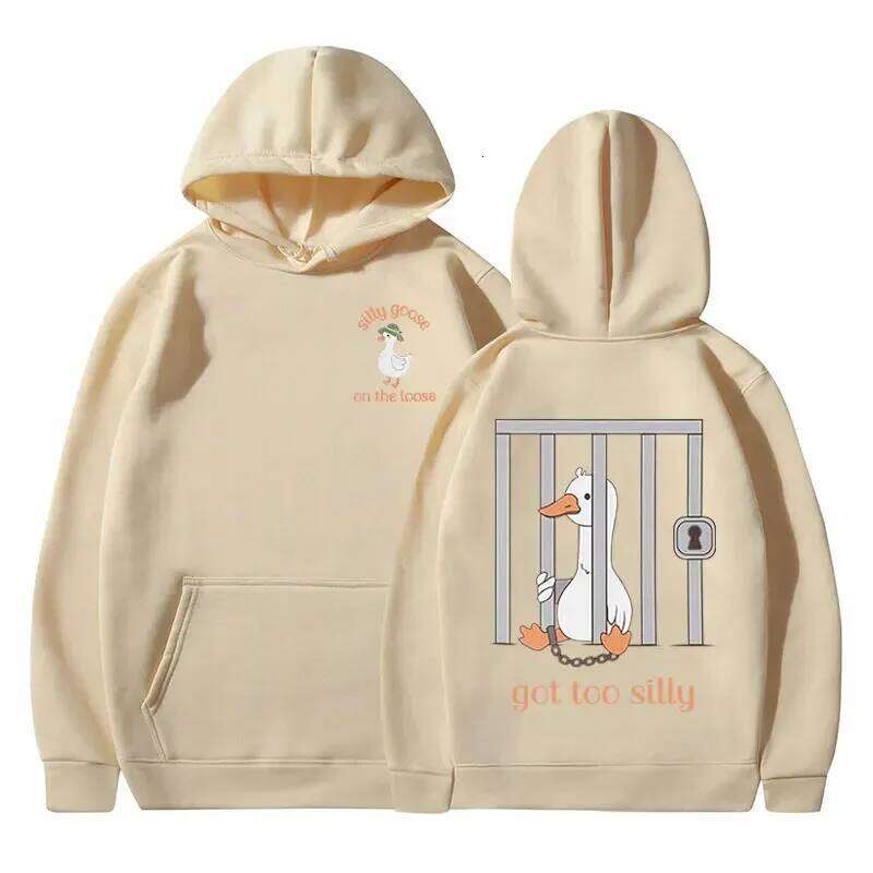 Stupid Goose Loose Hoodie, Funny Men's Women's Casual Clothing Pure Autumn and Winter Hoodie with Too Silly Memes Z260314