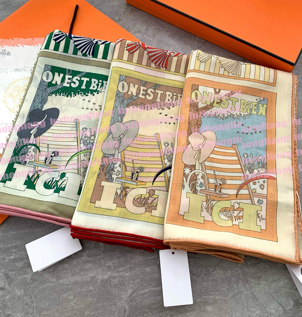 2025 Double-sided designer square scarf High end Silk and Cashmere Blended 140cm Square Scarf Suitable for Four Seasons Sunscreen and Warm Shawl