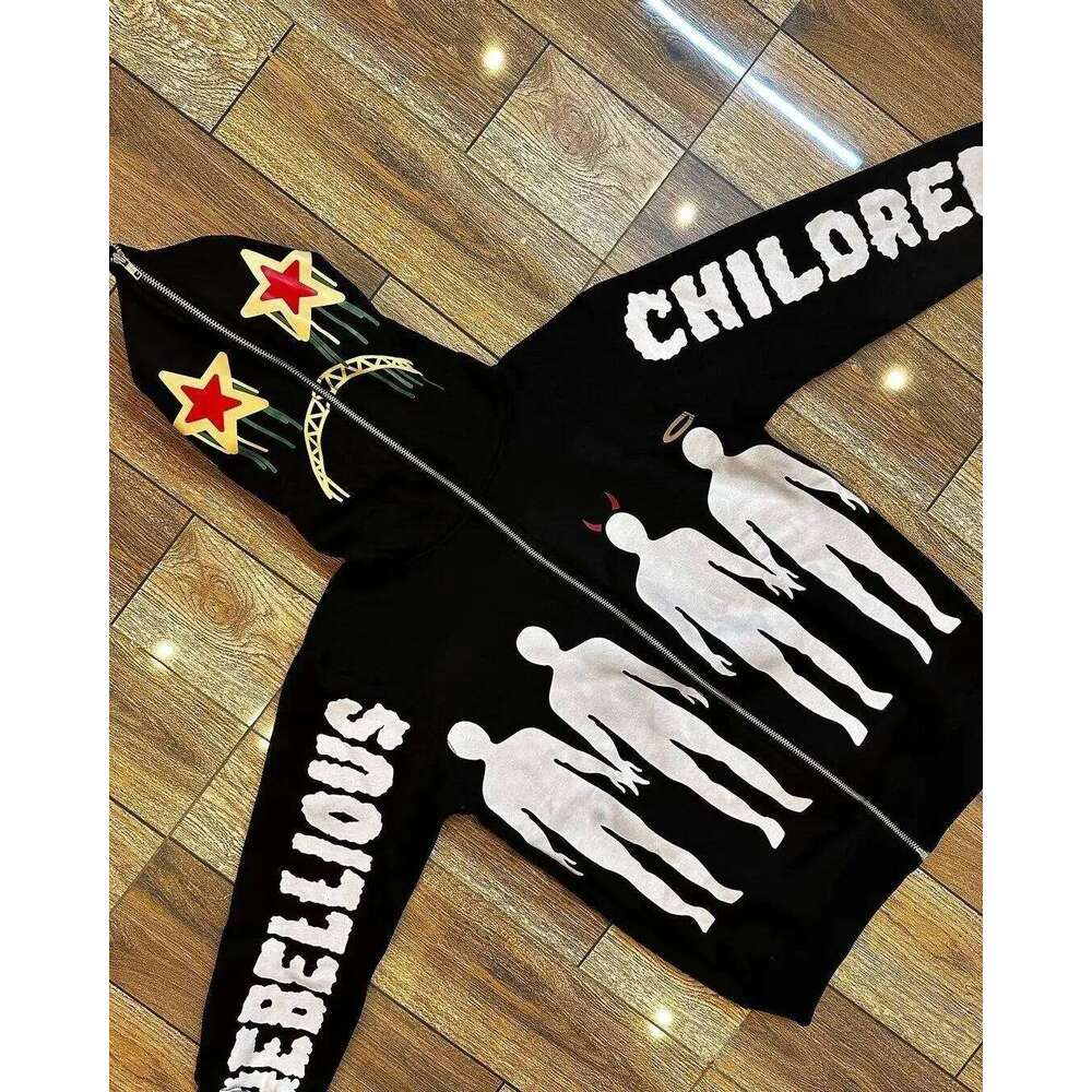 Goth Hoodies Women High Street Harajuku Retro Hip Hop Y2K Zip Up Loose Sweatshirt Clothes Hoodie streetwear kpop Z260314