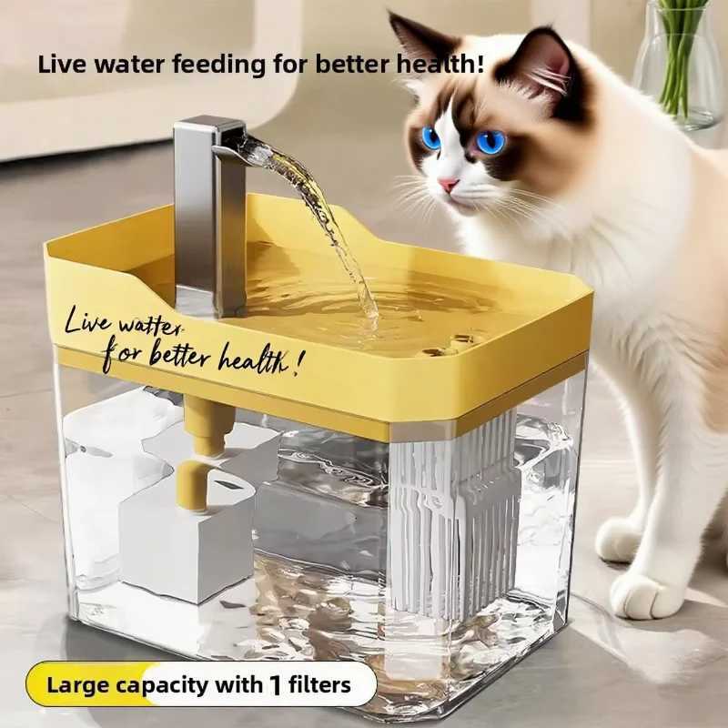 Cat Water Fountain Auto Filter USB Pet Drinking Dispenser Water Circulation Quiet Automatic Fountain for Cats and Small Pet H260313