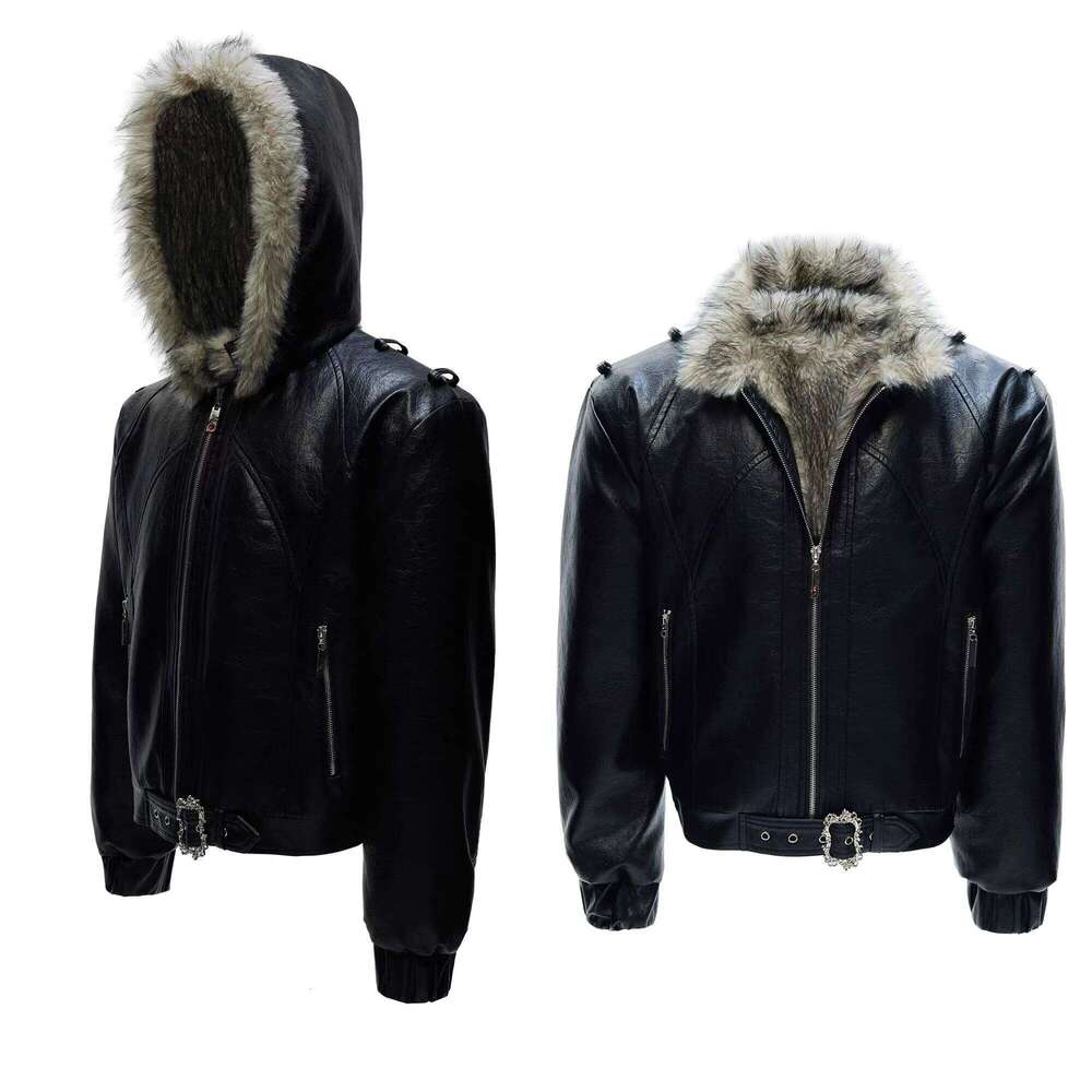 Winter Men's Faux Fur Coat High Street Solid Color Zippers Thickened Warm Loose Male Wool Liner Leather Jackets Z260313
