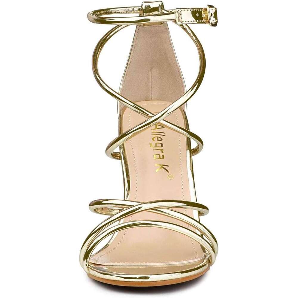 Ladies Open Toe Strappy Stiletto Heel Sandals MOJIDASHU