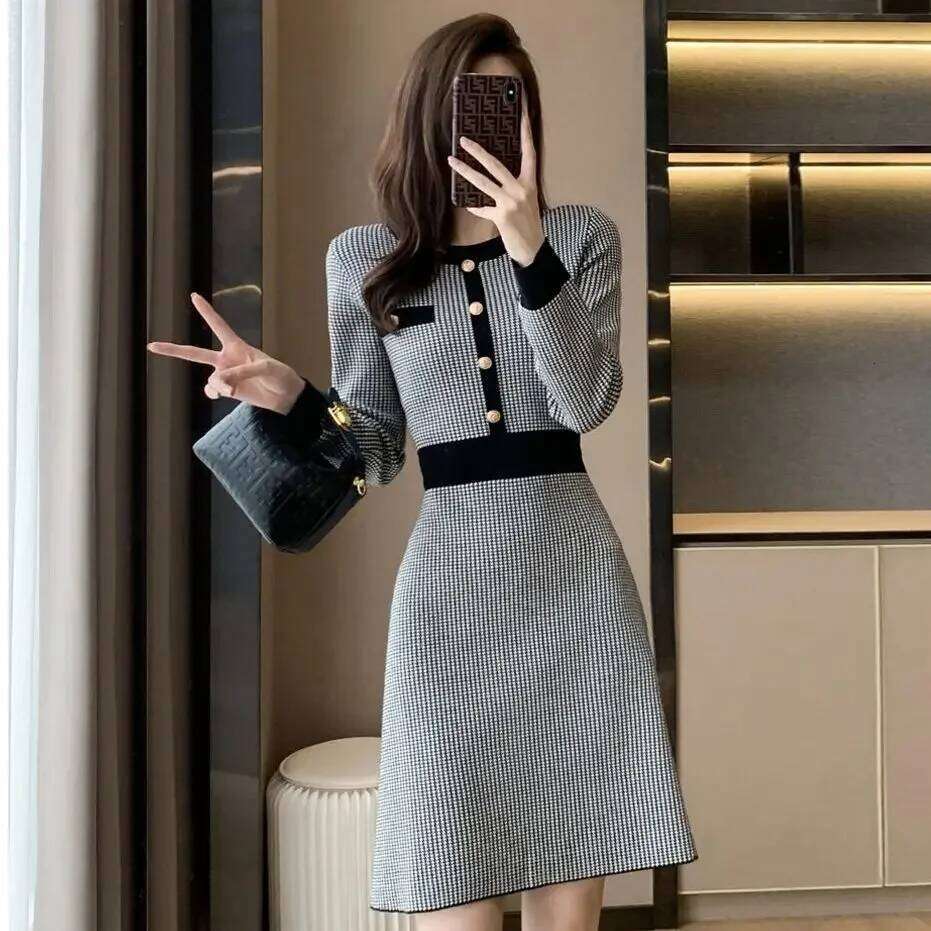 Woman Knitted Dress New In Autumn and Winter Crochet Dresses for Women Long Sleeve Cheap Casual Elegant Pretty Korean Style G X Z260313