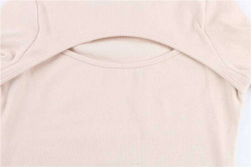 New Autumn Winter Thin Women Fashion Design Open Chest Long Sleeved Knitted Women's Tops Female Tight Fitting Sweater Z260313