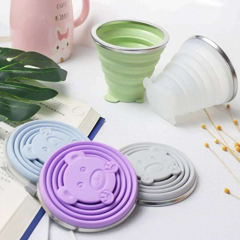 180/270/320ML Folding Cups BPA FREE Food Grade Water Cup Travel Silicone Retractable Coloured Portable Outdoor Coffee Handcup Z260314