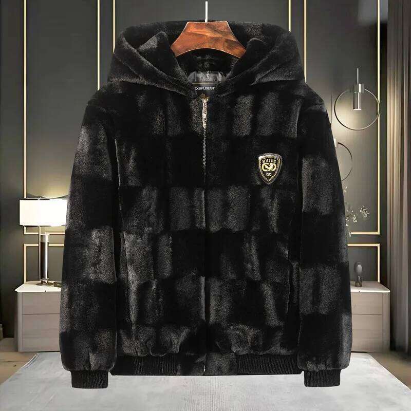 2025 Winter Fashion Men's Casual Trendy Thicken Faux Fur Turn-down Collar Long Sleeve Zipper Coats Male Clothes Tops Z260313