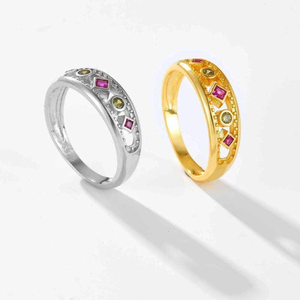 ANDYWEN 925 Sterling Silver Four Zircon Thick Large ETRUSCAN RING Women Rock Punk Fashion Fine Jewelry 2021 Wedding Round Jewels H260312