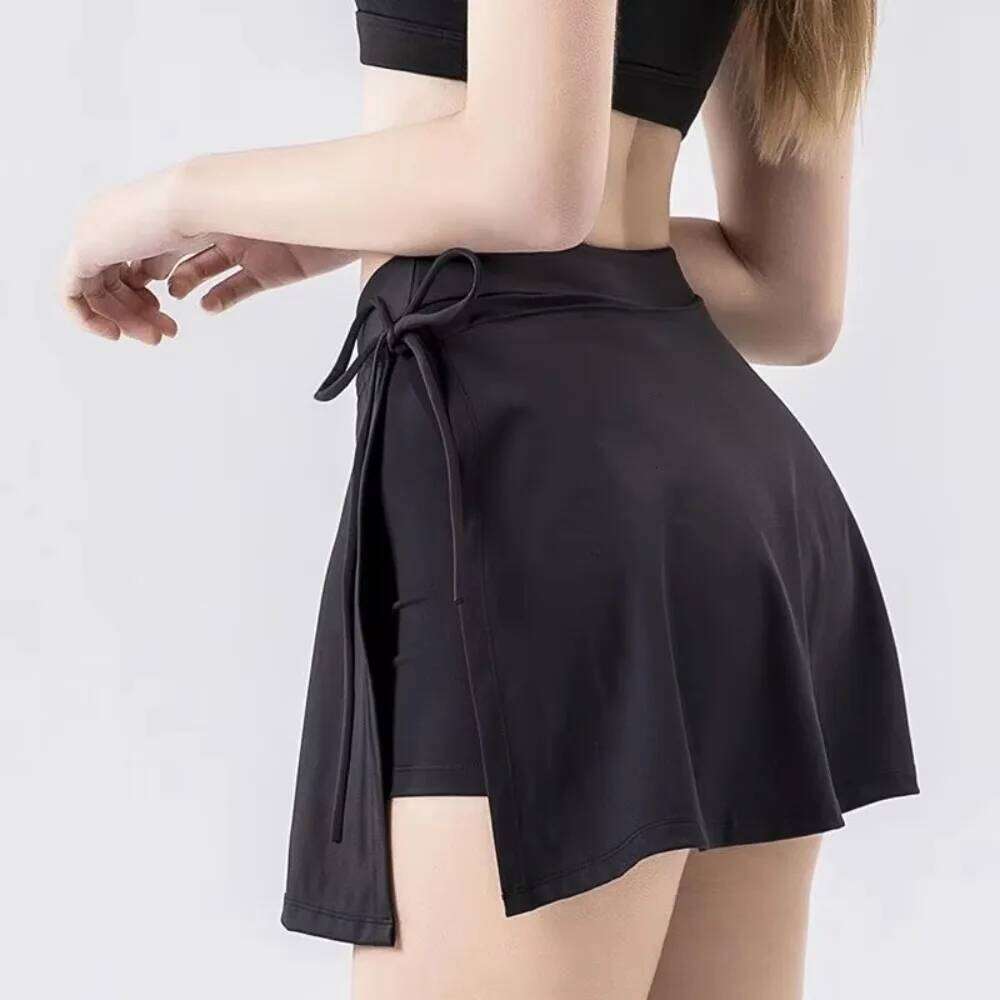 Yoga Badminton Tennis High Waist Half-body Quick Drying Sports Side Split Strap Skirt Pants For Outwear Z260314